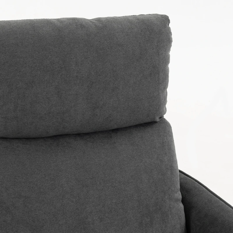 HOMCOM Sillón de Masaje con Calor Reclinación por Empuje 135° Reposapiés Reposabrazos Ajustables y 2 Bolsillos Gris Oscuro
