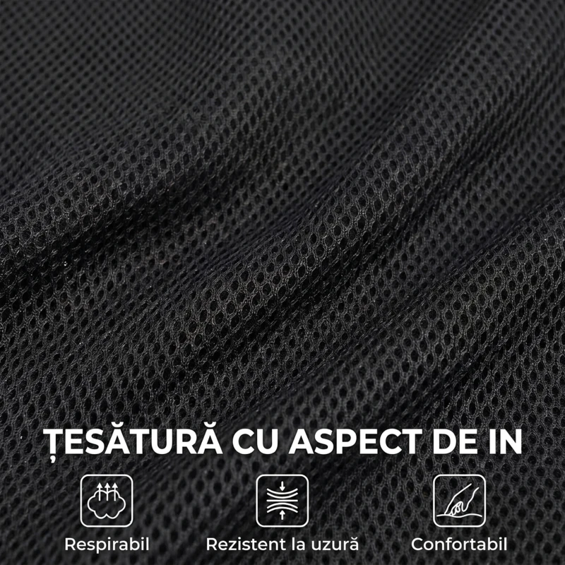 HOMCOM Scaun Gaming Ergonomic cu Masaj încălzit, Suport Picioare, Textil, Gri