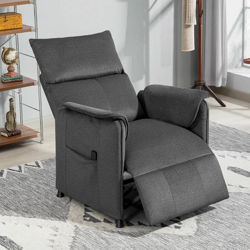 HOMCOM Power Recliner Chair, Reclining Chair with Remote, Pocket Springs, Silent Motor and Side Pockets, Black