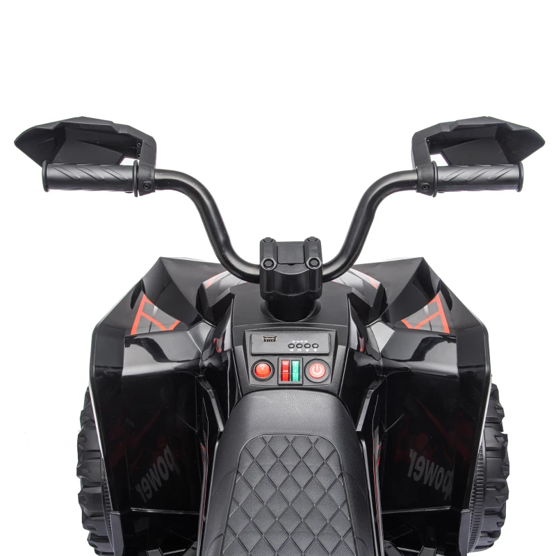 AIYAPLAY 24V 2 Seater Electric Quad Bike for Kids, Ride On Car ATV Toy w/ Forward Backward, for Boys Girls 3-8 Years, Black