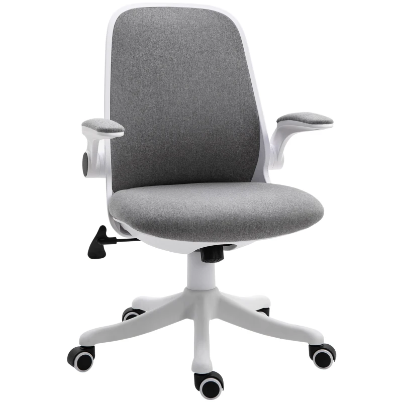 Vinsetto Fotoliu de birou Silla de Escritorio Basculante Altura Ajustable Reposabrazos Elevable 62,5x60x94-104 cm Gris