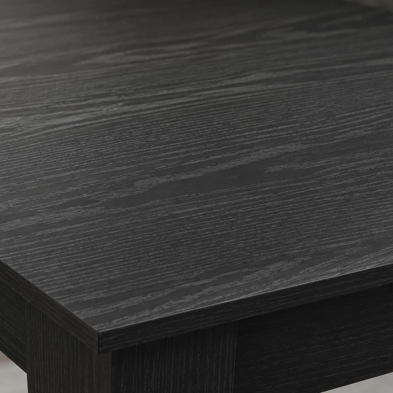 HOMCOM Dining Table for 4, 80L x 80W x 75Hcm, Modern Square Kitchen Table with Wood Effect Tabletop, Black Wood Effect