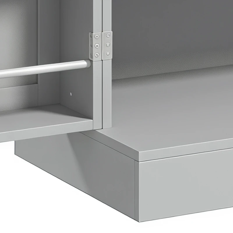 HOMCOM Armario Despensa de Cocina con 4 Puertas con Estantes Estantes Ajustables para Sala de Estar Comedor Gris