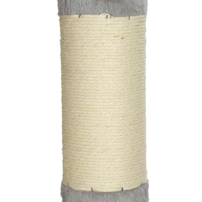 PawHut Floor to Ceiling Cat Tree, 230-250cm Multi-Level Cat Tower with Adjustable Height, Scratching Posts, Condo, Platforms
