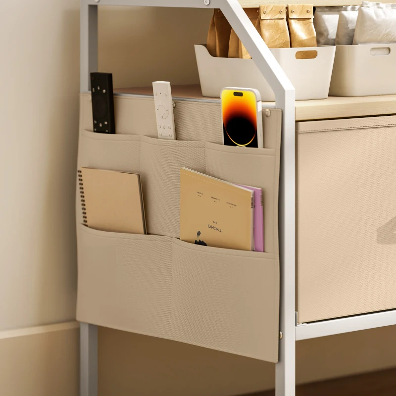 HOMCOM Industrial-Style TV Stand Cabinet - Natural Wood Finish