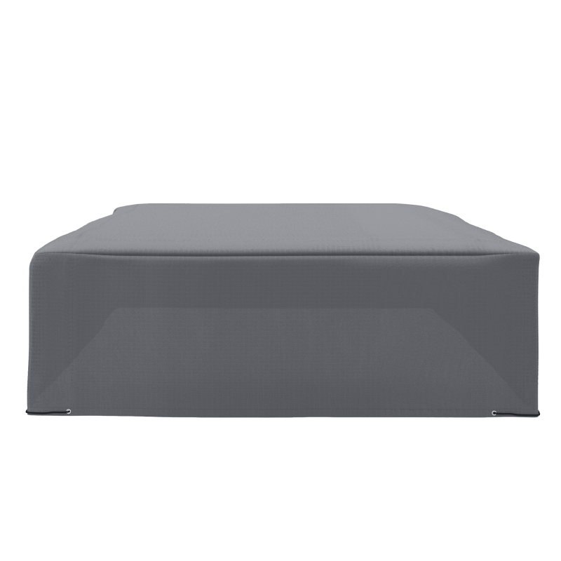 Outsunny 225x210cm Outdoor Garden Rattan Furniture Protective Cover Water UV Resistant Grey