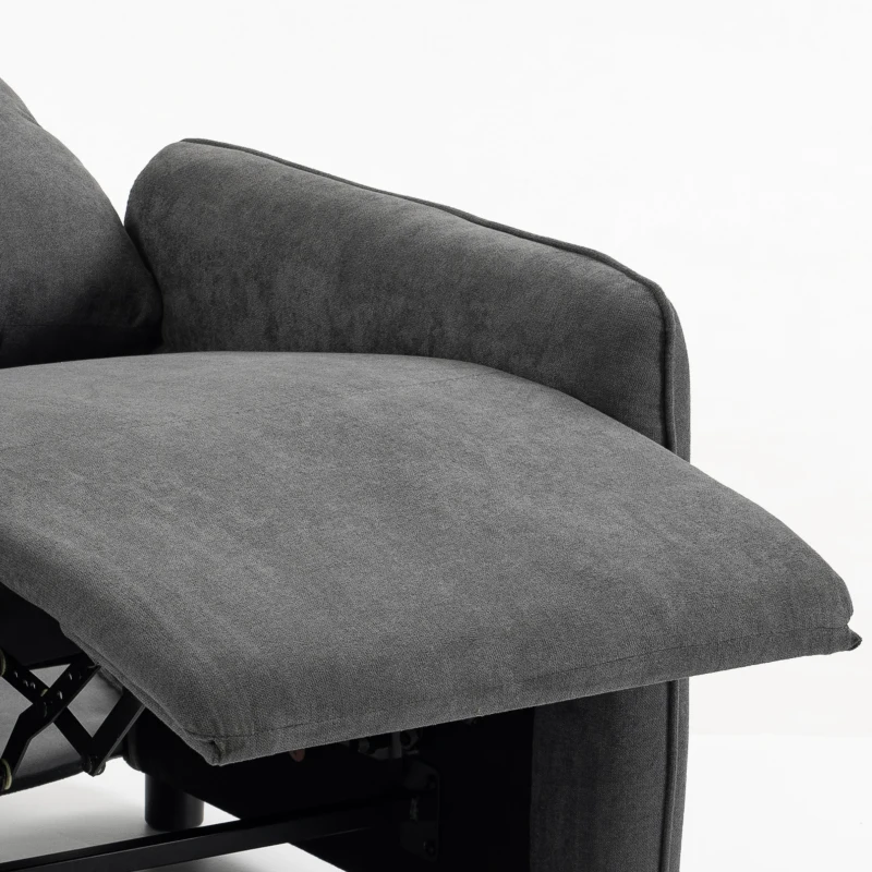 HOMCOM Sillón de Masaje con Calor Reclinación por Empuje 135° Reposapiés Reposabrazos Ajustables y 2 Bolsillos Gris Oscuro