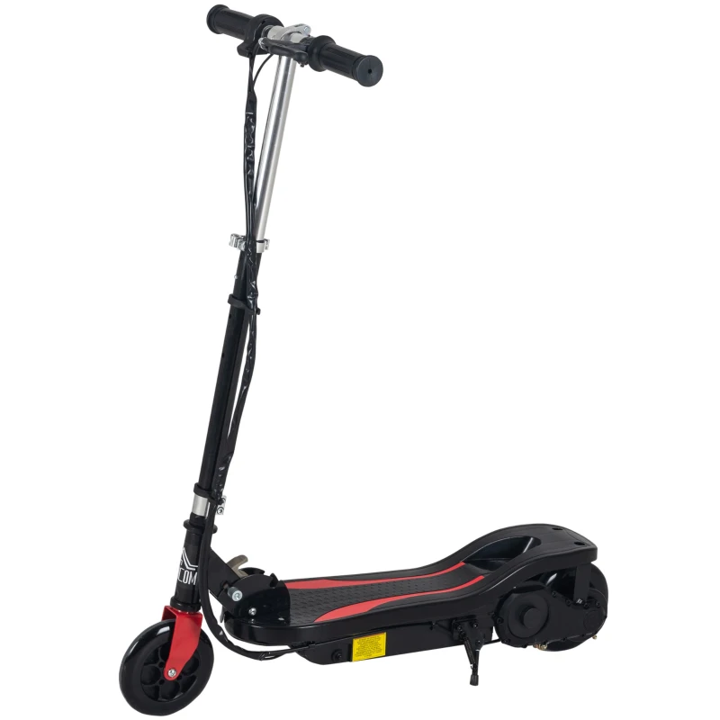 HOMCOM Patinete Eléctrico Plegable para Niños de 7-14 Años, Patinete Eléctrico con Velocidad Max. 12 km/h, Alcance de 8 km, Altura Ajustable, Freno de Mano, Negro