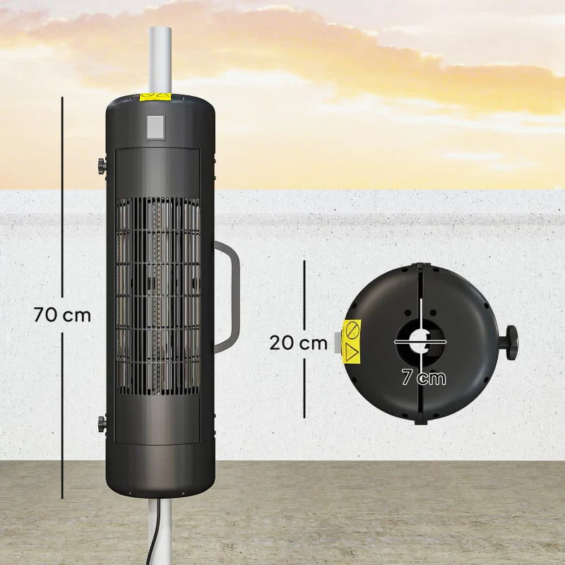 Outsunny Patio Parasol Heater, Electric Umbrella Mounted Heater for 25-70 mm Poles