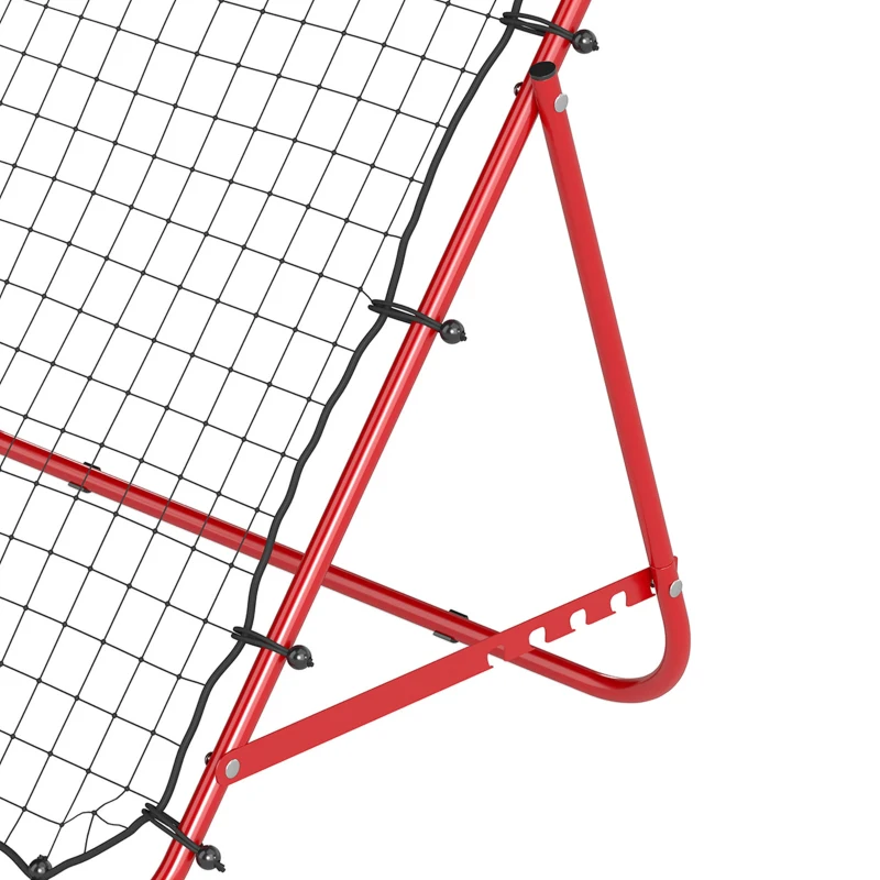 HOMCOM Adjustable Rebounder Net Kickback Target Goal for Teens Adults Training, Red