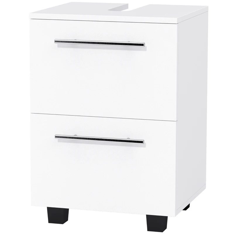 HOMCOM Mobile Sottolavabo Bagno con Cassetto e Armadietto, in Legno, 41.5x35.5x59 cm, Bianco