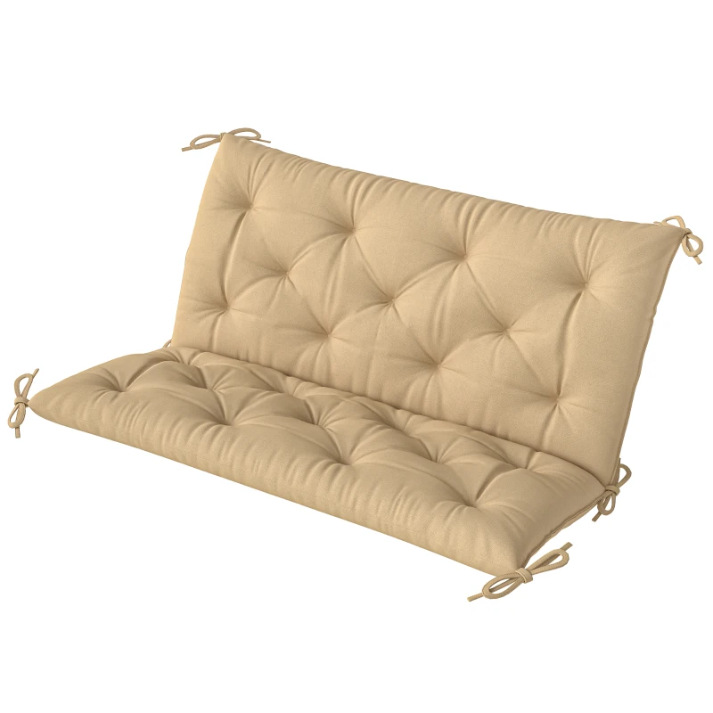 Outsunny Two-Seater Bench Cushion - Khaki