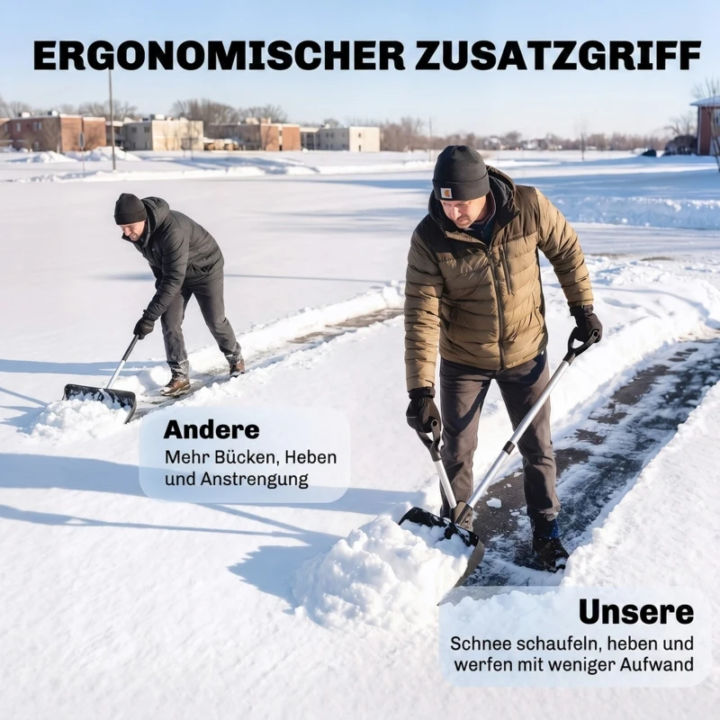 Outsunny Sneeuwschuiver 45 cm breed, kunststof sneeuwschep met ergonomische extra handgreep, aluminium steel en metalen rand