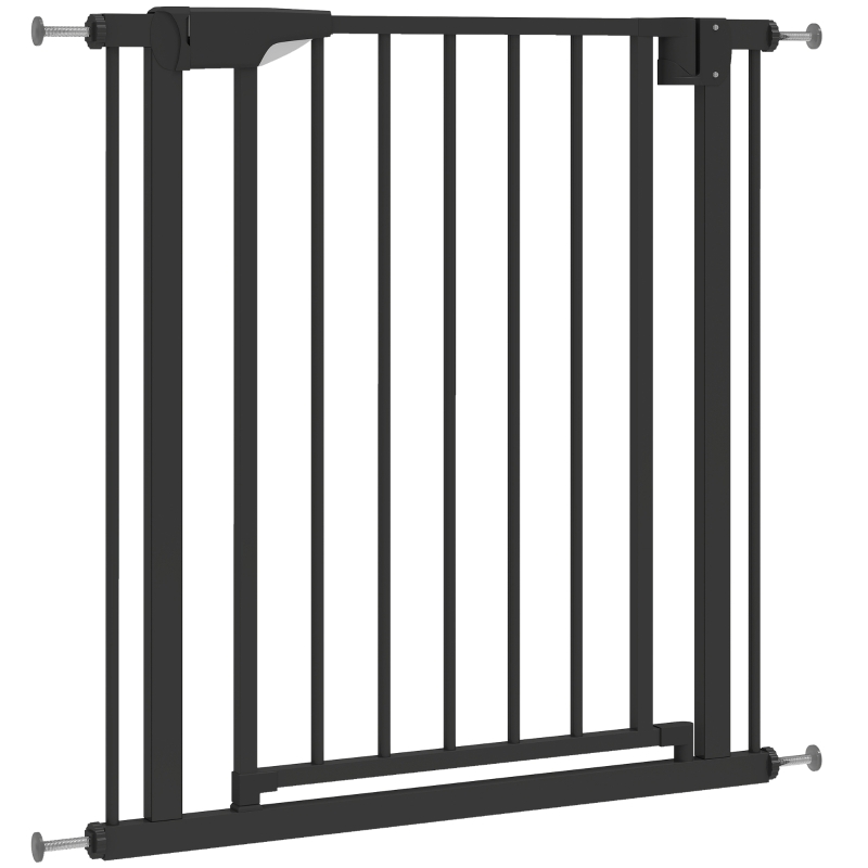 PawHut Barrière de sécurité pour chiens et bébés 76 à 81 cm avec extension fixation par pression sans perçage blanc