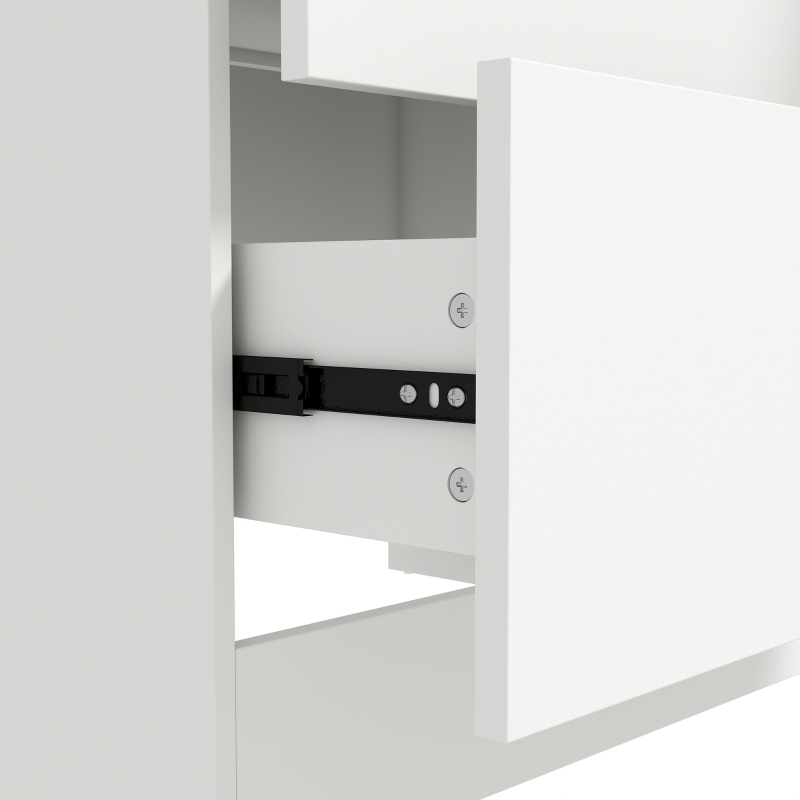 HOMCOM Armoire Chambre Penderie avec 2 Tiroirs, 2 Portes à Fermeture Douce et Barre de Suspension, 60 x 47 x 180 cm, Blanc