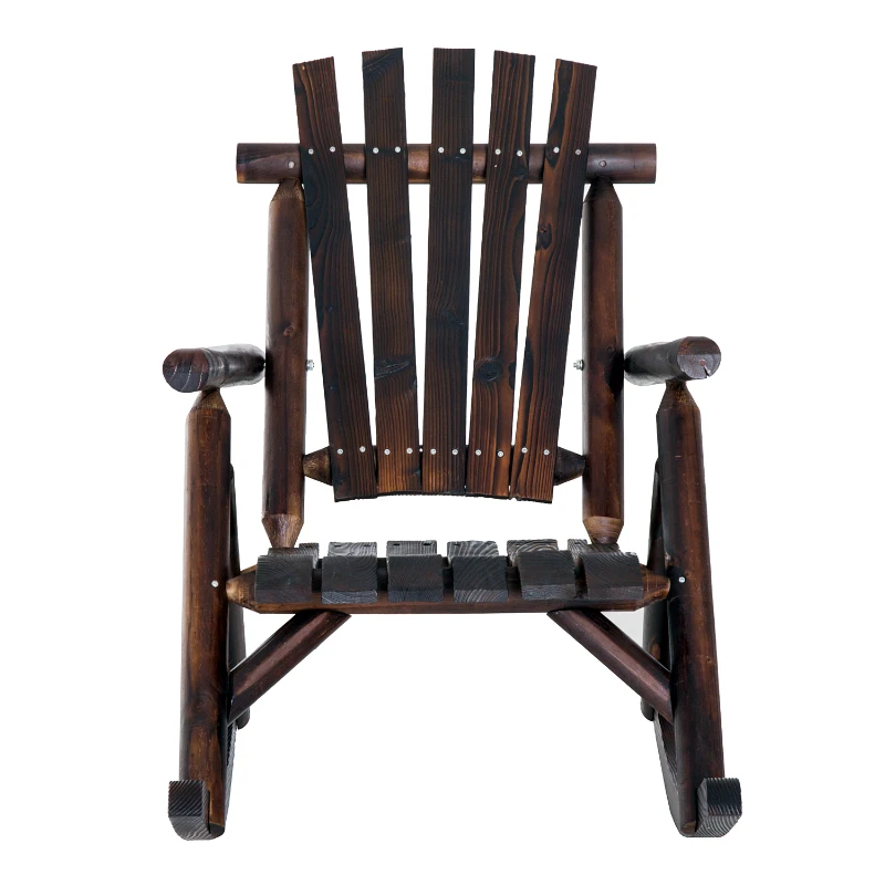 Outsunny Fauteuil de Jardin Adirondack à Bascule Rocking Chair Style néo-rétro Assise Dossier Ergonomique