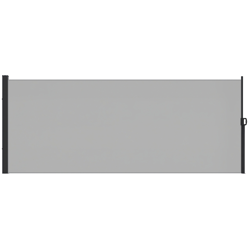 Outsunny Retractable Side Awning, Garden Privacy Screen Divider, Full Cassette Wind Breaker for Hot Tub, Balcony, Terrace, Pool, 300 x 180 cm, Light Grey