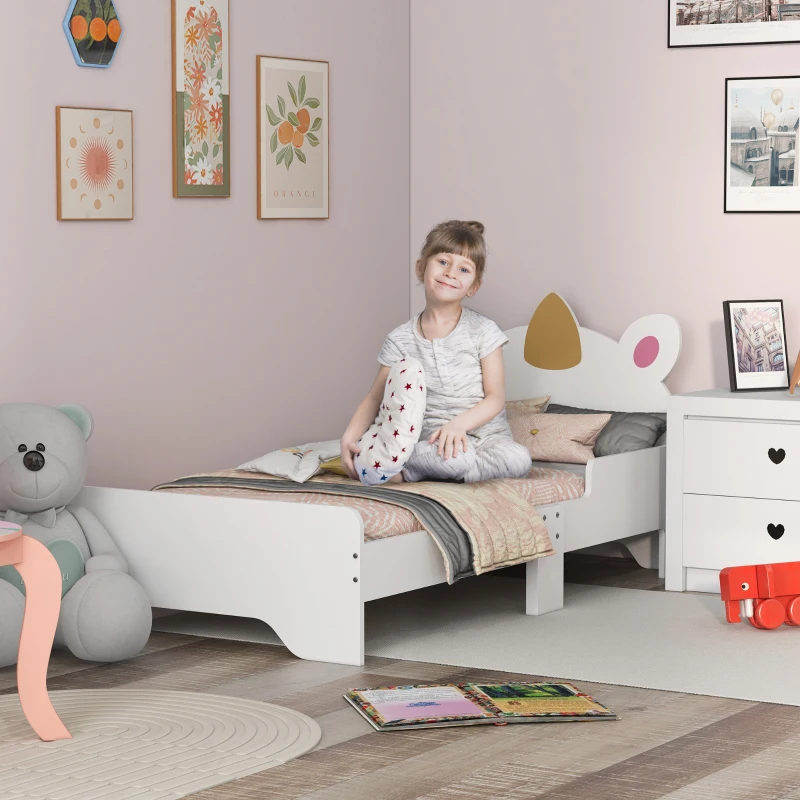 ZONEKIZ Lit enfant lit d'enfant design licorne 3 à 6 ans sommier à lattes inclus capacité de charge 80 kg 143 x 74 x 67 cm rose