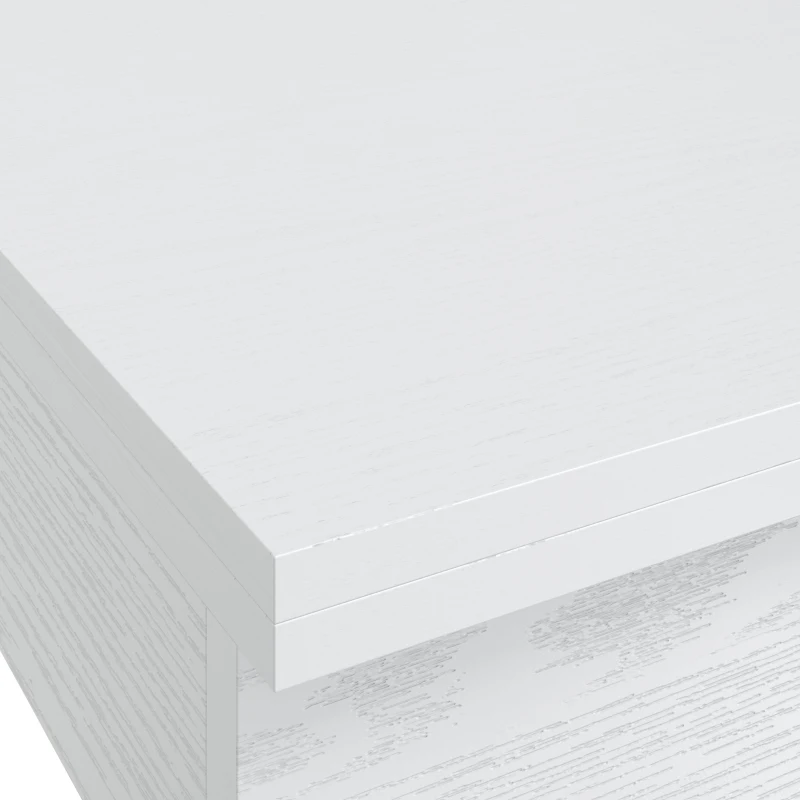 HOMCOM Folding Dining Table Under-Table Storage Extendable Kitchen Table Steel Rail White