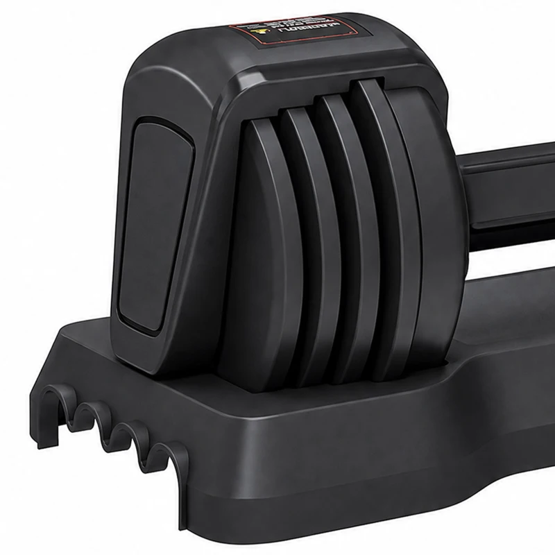 SPORTNOW Verstelbare dumbbell 11 kg met snelle gewichtsverstelling, opbergbasis en antislip handgreep