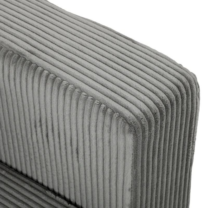 HOMCOM Sofá de 2 Plazas Tapizado en Pana con Asiento Ancho y Profundo y Patas de Madera 170x80x82 cm Gris Claro