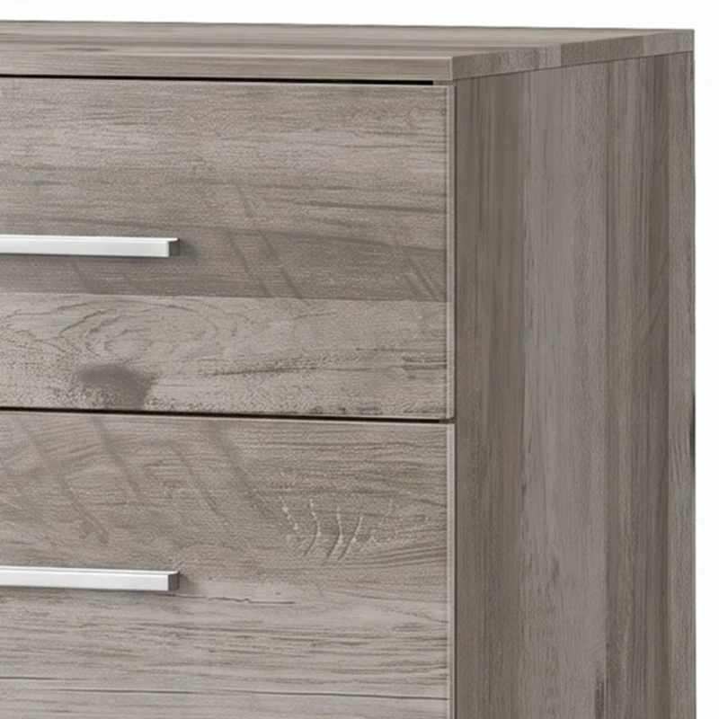 HOMCOM Cómoda de 6 Cajones Cajonera Alta para Dormitorio con Antivuelco 40x40x110 cm Gris Claro