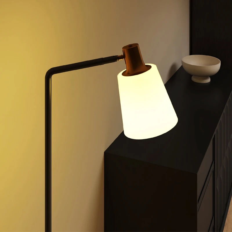 HOMCOM Lampadaire sur Pied Salon à Tête Rotative à 350°, Lampe sur Pied Moderne avec 3 Températures de Couleur, Noir