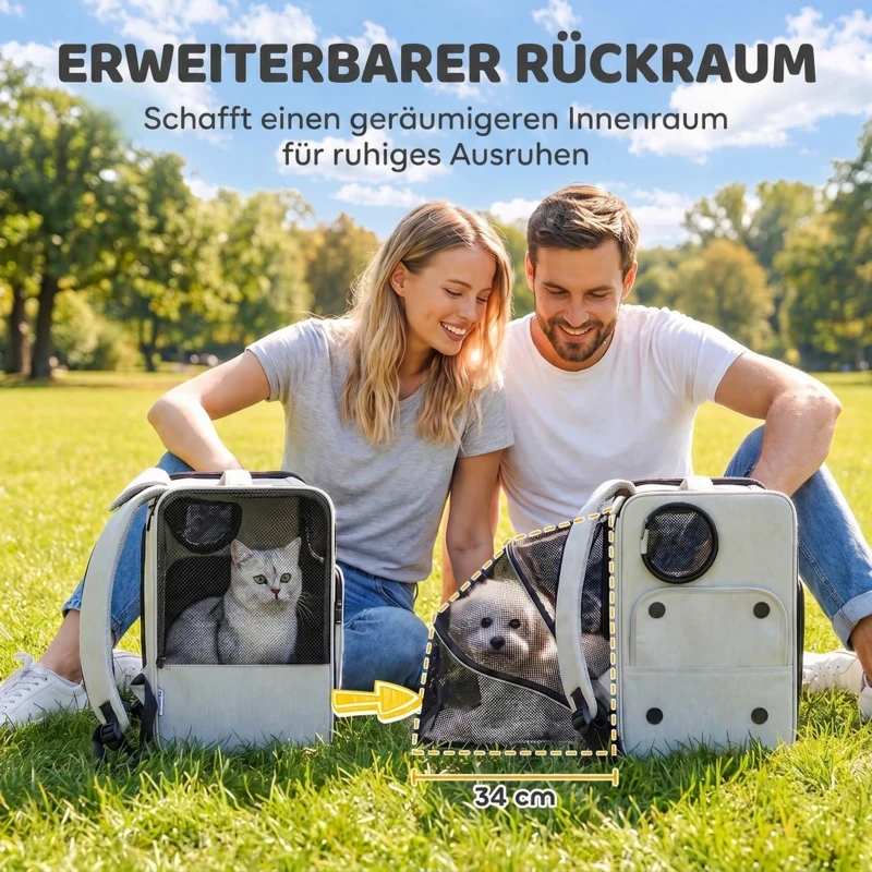 PawHut Dierentransporttas met wieltjes inklapbare transportbox voor honden katten tot 5 kg, ademende trolley Grijs