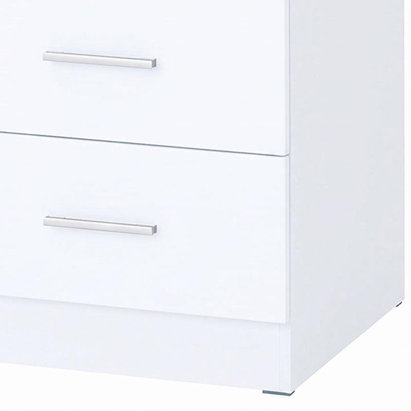 HOMCOM Cómoda de 6 Cajones Cajonera Alta para Dormitorio con Antivuelco 40x40x110 cm Blanco