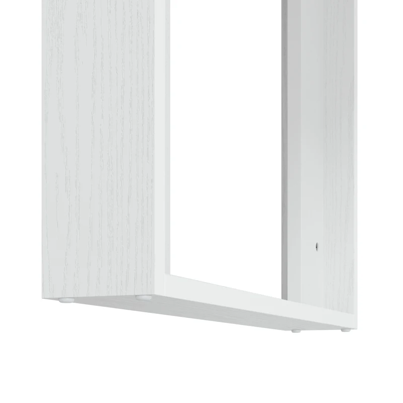 HOMCOM Folding Dining Table Under-Table Storage Extendable Kitchen Table Steel Rail White