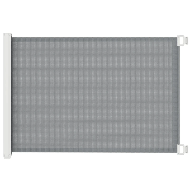 PawHut Barrière de sécurité barrière animaux rétractable automatique 1,15L x 0,83H m teslin métal gris