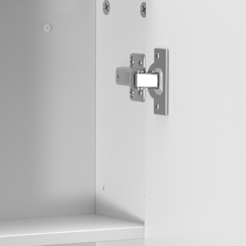 HOMCOM Armario de Baño de Pared Puerta con Cierre Suave Estante Ajustable para Cocina Lavadero 30x14x50 cm Blanco