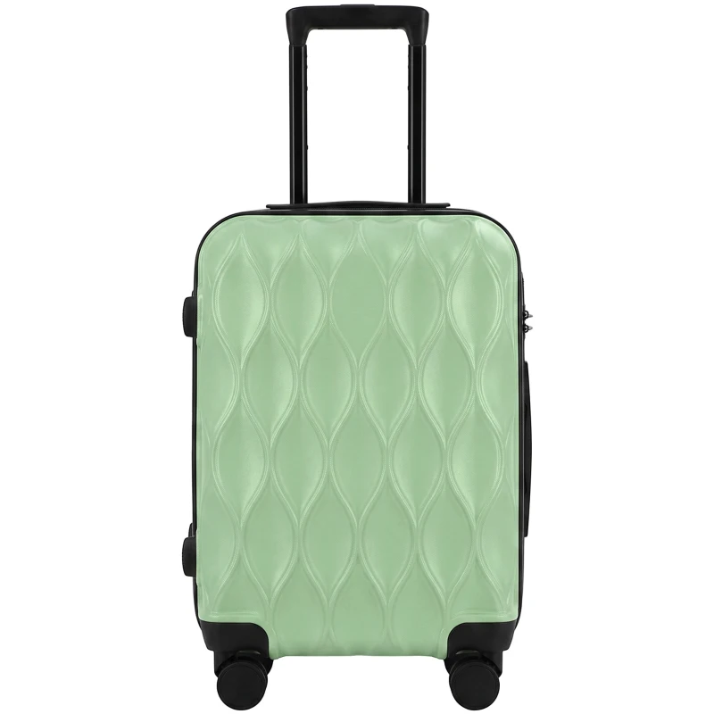 HOMCOM 56cm 41L Suitcase, Lightweight ABS Hard Shell Carry On Luggage with TSA Lock, Spinner Wheels, Telescopic Handle, Green