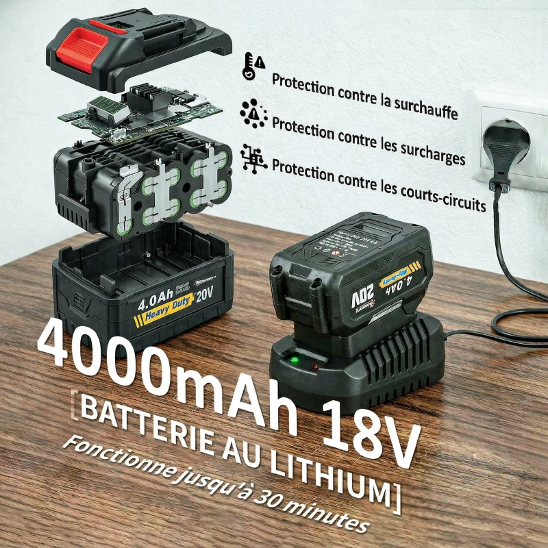 Outsunny Souffleur de Feuilles sans Fil 250 W avec Batterie 4000mAh et Chargeur, 6 Vitesses, 149 km/h, Blanc