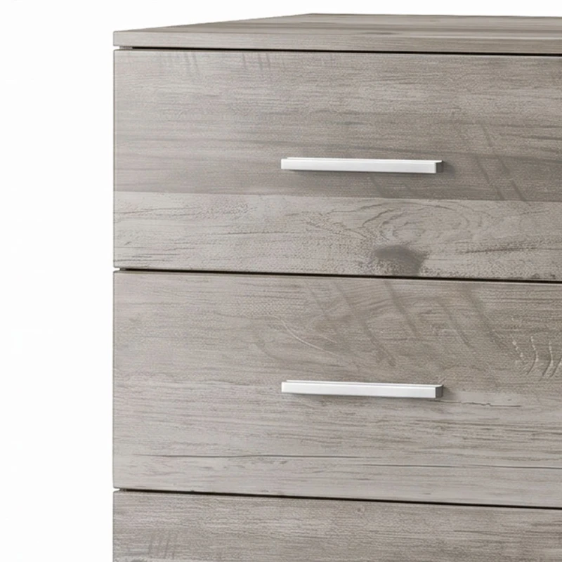 HOMCOM Cómoda de 6 Cajones Cajonera Alta para Dormitorio con Antivuelco 40x40x110 cm Gris Claro