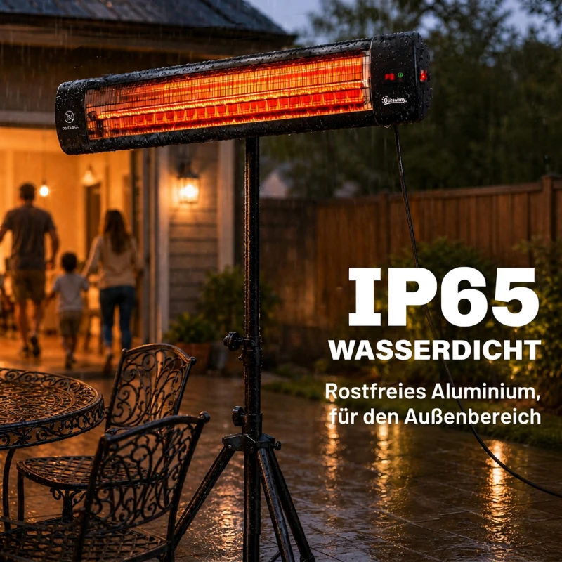 Outsunny Infrarot Heizstrahler 2500W Terrassenstrahler mit Touch & Fernbedienung 3 Heizstufen höhenverstellbarem Standfuß