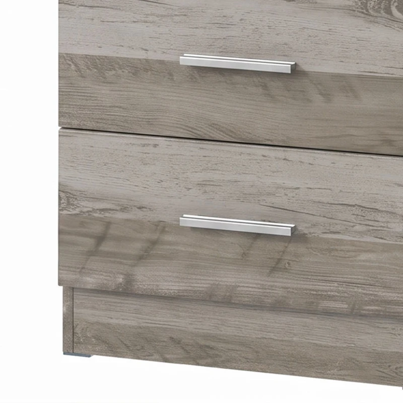 HOMCOM Cómoda de 6 Cajones Cajonera Alta para Dormitorio con Antivuelco 40x40x110 cm Gris Claro