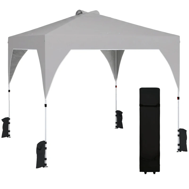 Outsunny Pavilion 3x3m Pliabil, Montaj Ușor cu Buton, UPF 50+ Protecție