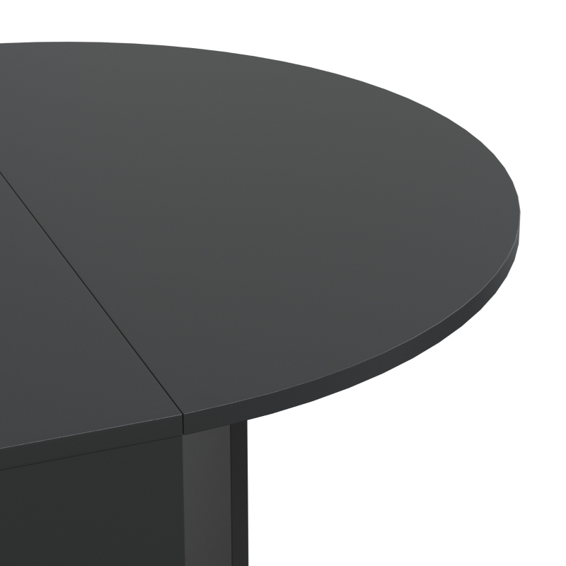 HOMCOM Folding Dining Table,  Drop-Leaf Table with Foldable Leaves for Small Spaces, Kitchen, Dining Room, Black