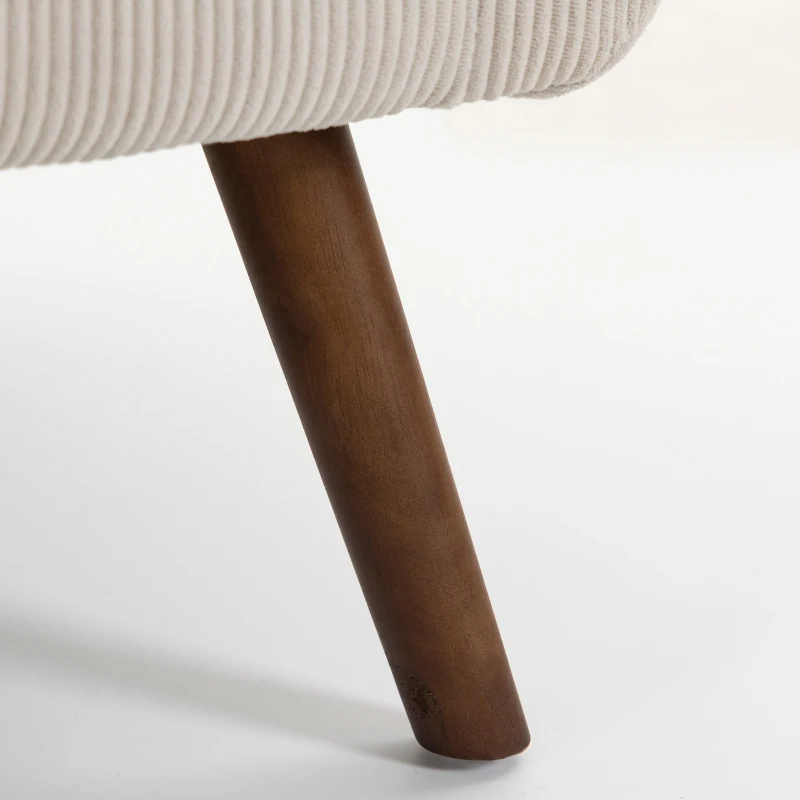 HOMCOM 2-zitsbank 118 cm van cordstof met knoopdetails, comfortabele moderne gestoffeerde bank met houten poten voor kleine ruimtes