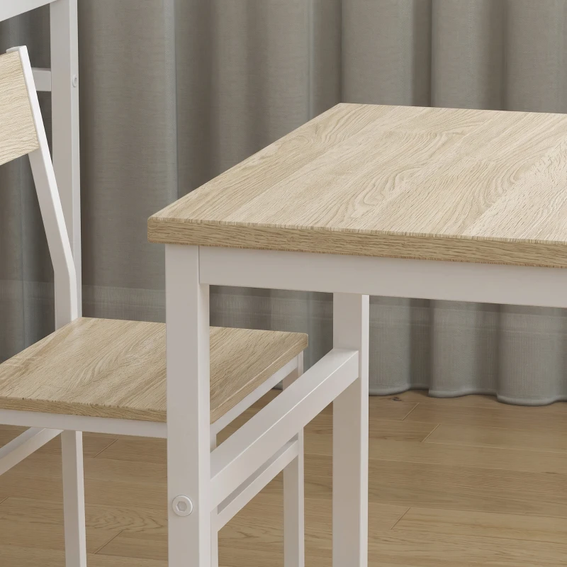HOMCOM Conjunto Mesa de Comedor Extensible 120-160 cm y 6 Sillas Apilables para 4-6 Personas Efecto Roble