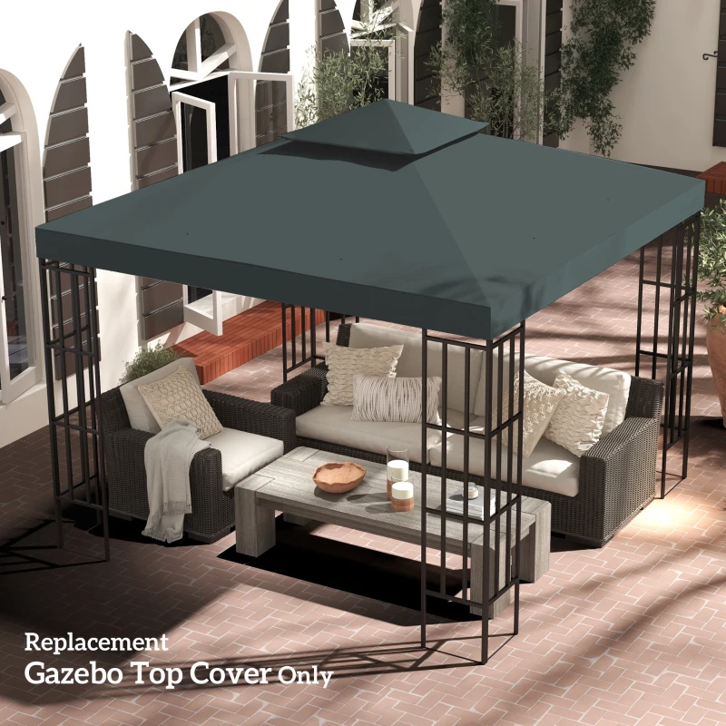 Outsunny Gazebo Roof Replacement, for 3 x 3(m) Frames - Grey