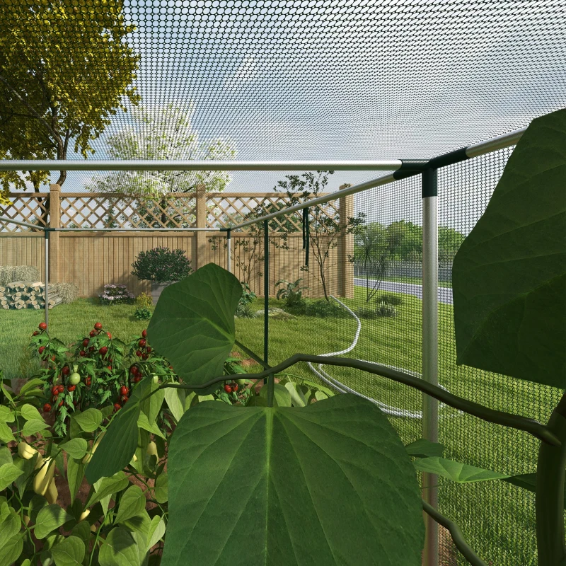 Outsunny Serre de jardin cage de culture pour plantes de jardin porte zippée tubes en acier galvanisé 240 x 120 x 110 cm vert