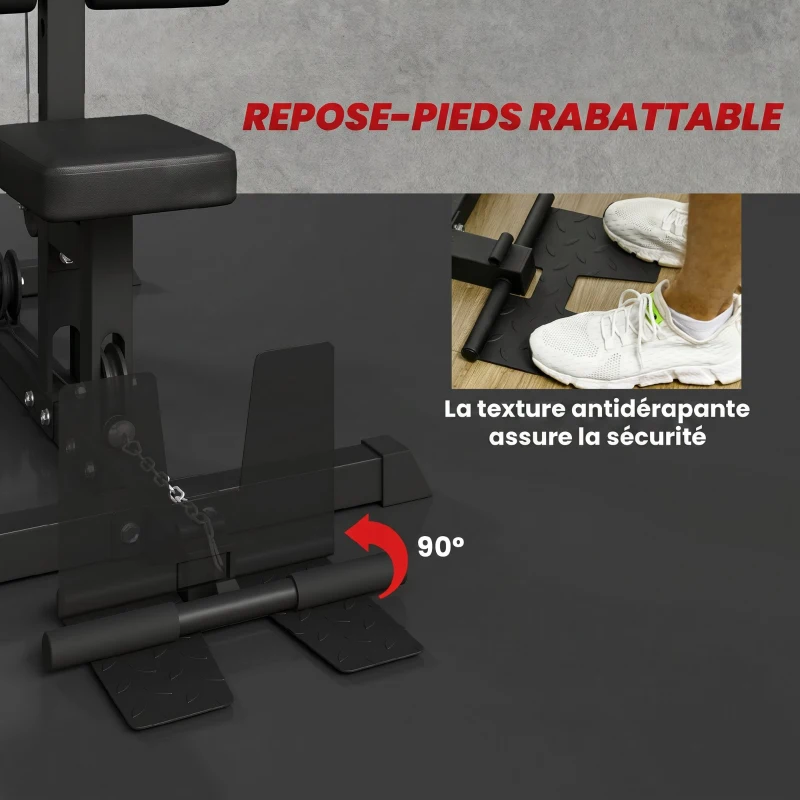 SPORTNOW Station de musculation Station à Poulie, tirage poitrine - lat pulldown machine - banc de musculation Musculation(m-7)