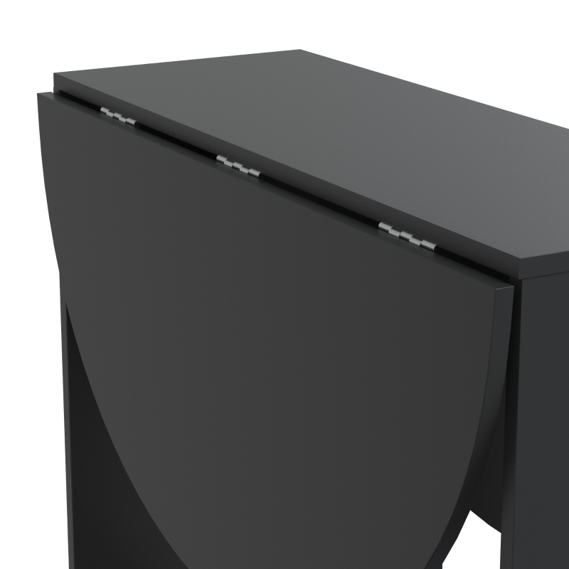 HOMCOM Folding Dining Table,  Drop-Leaf Table with Foldable Leaves for Small Spaces, Kitchen, Dining Room, Black