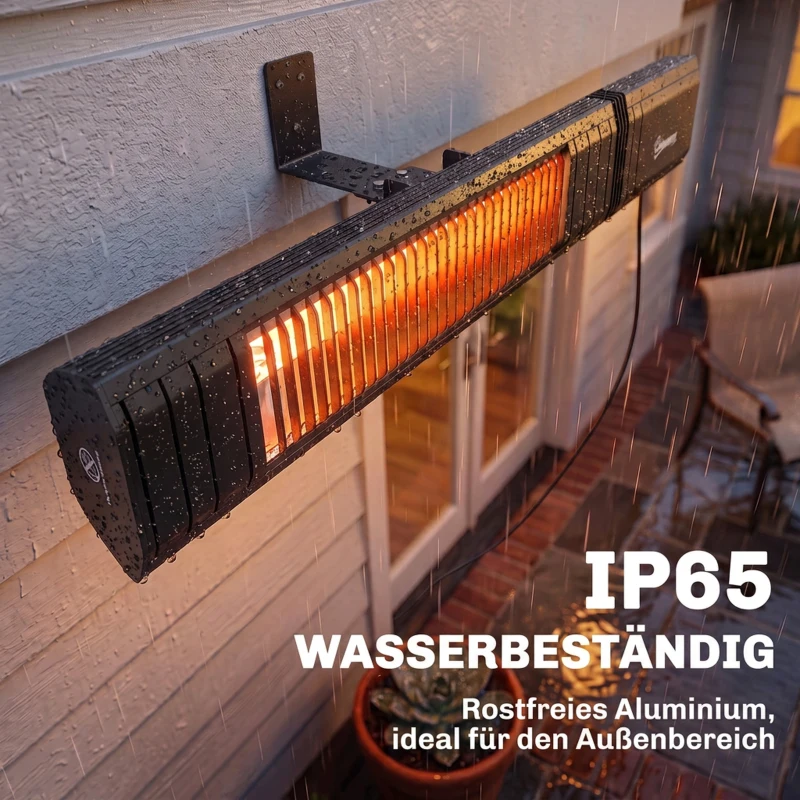 Outsunny Infrarot Heizstrahler Hängend 2000W Carbonfaser Deckenheizstrahler mit App Touch & Fernbedienung 9 Heizstufen