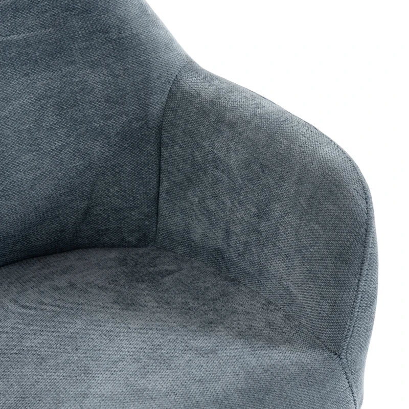 HOMCOM Chaise Bureau Ergonomique, Fauteuil de Bureau en Chenille avec Hauteur Réglable, Fonction Bascule, Bleu