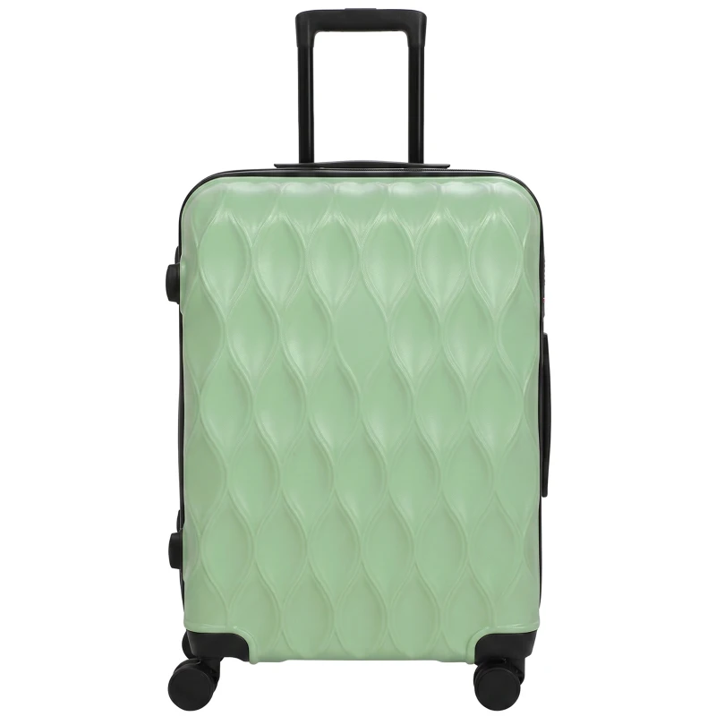 HOMCOM 65cm 64L Suitcase, Lightweight ABS Hard Shell Carry On Luggage with TSA Lock, Spinner Wheels, Telescopic Handle, Green
