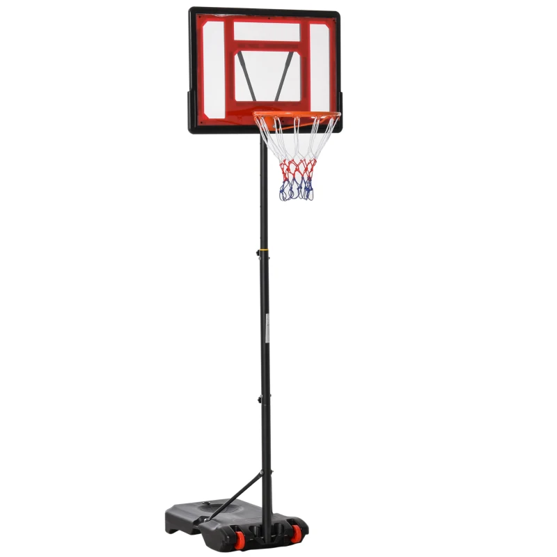 HOMCOM Panier de basket extérieur hauteur réglable 160–210 cm panier de basket sur pied à roulettes base remplissable noir