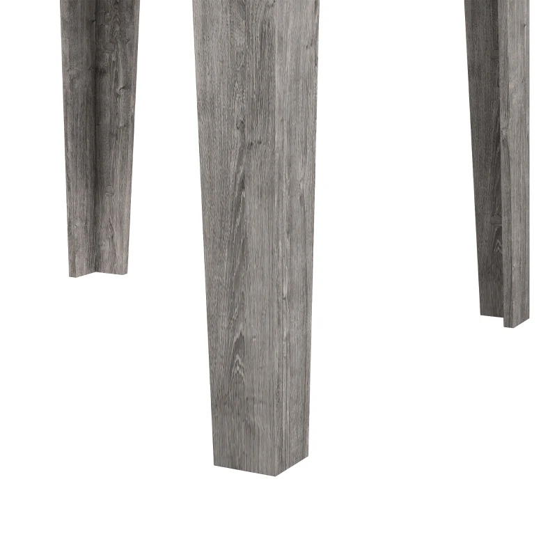 HOMCOM Dining Table for 4, 80L x 80W x 75Hcm, Modern Square Kitchen Table with Wood Effect Tabletop, Grey Wood Effect